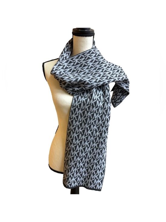 Michael Kors Accessories - NWOT Michael Kors Gray Logo Knit Scarf